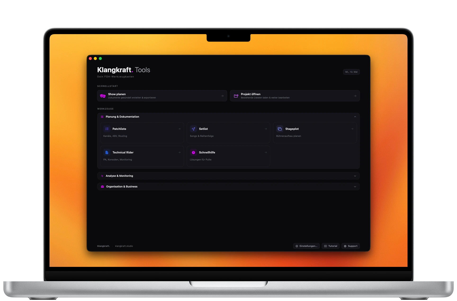 Klangkraft Tools auf dem Mac